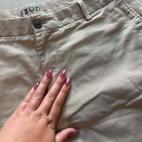 IZOD Men's Saltwater Flat Front Chino Shorts - Picture 4 of 6